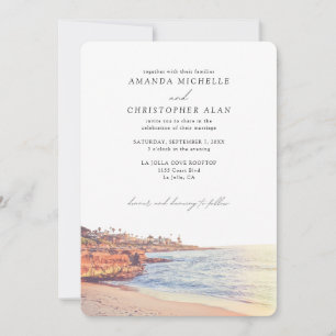 Invitation La Jolla Mariage Custom San Diego Beach Photo