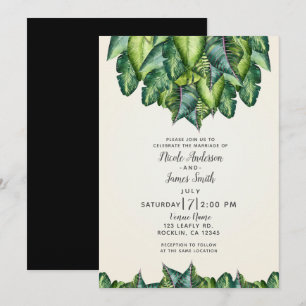 Invitation La jungle tropicale part du mariage botanique vert