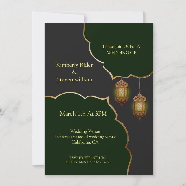 Invitation La lampe islamique éclairante (Devant)