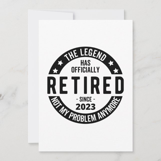 Invitation La Légende A Officiellement Retraité, Retraité 202 (Devant)