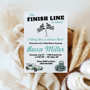 Invitation La ligne d'arrivée est proche !  Baby Shower pour 