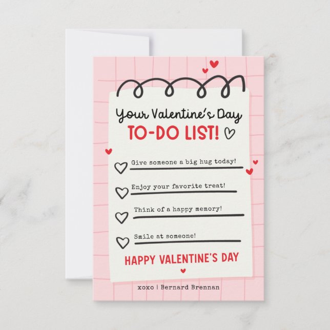 Invitation La liste des choses à faire de Valentine Salle de  (Devant)