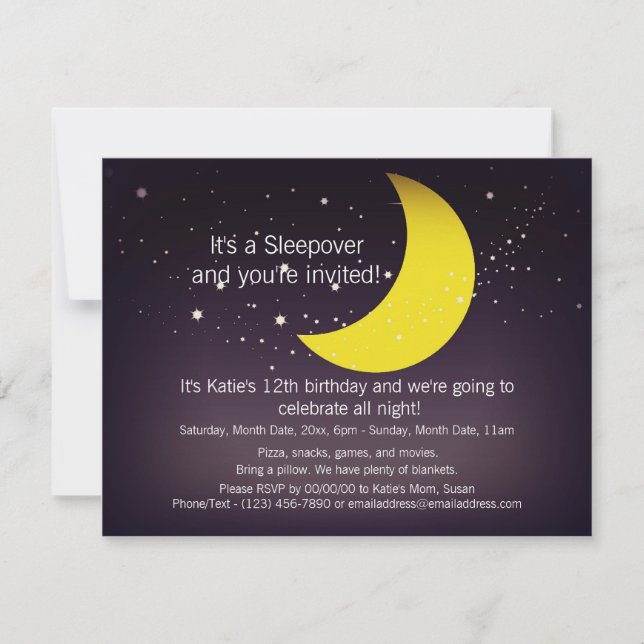 Invitation La Lune et les étoiles (Devant)