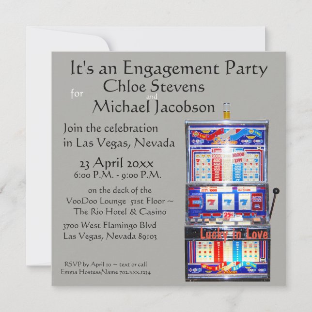 Invitation La machine à sous de la partie d'engagement Lucky  (Devant)