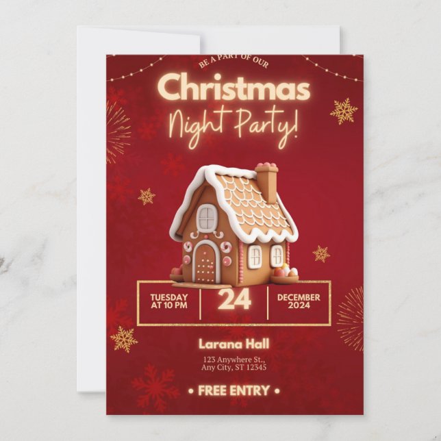 Invitation "La magie des fêtes : une fête de Noël enchantée (Devant)