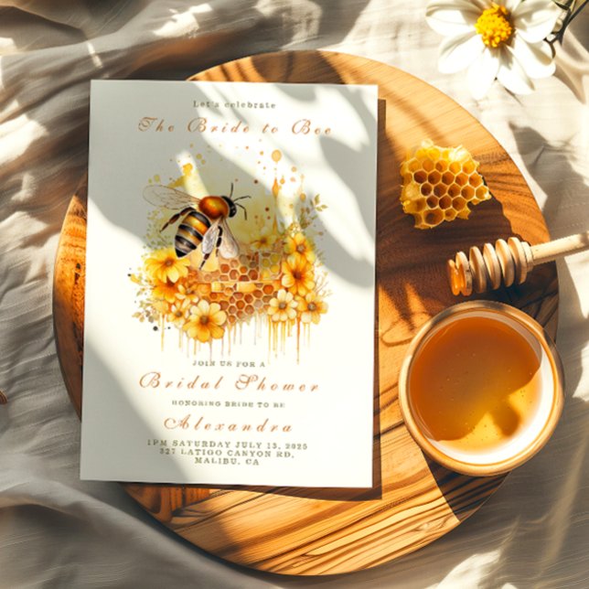 Invitation La mariée à la floraison de miel doré (Créateur téléchargé)