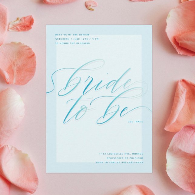 Invitation La mariée bleue | Fête des mariées de script moder (Créateur téléchargé)