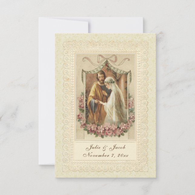 Invitation La mariée catholique traditionnelle Mariage (Devant)