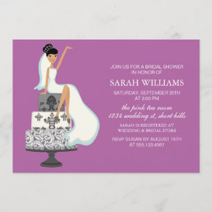 Invitation La mariée des orchidées au gâteau Mariage