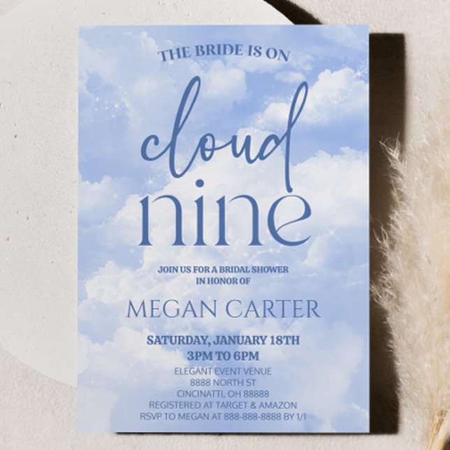 Invitation La Mariée Est Sur Cloud Neuf Fête des mariées (Créateur téléchargé)