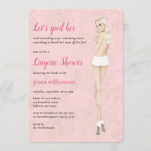 Invitation La mariée rose dans ses culottes douche lingerie