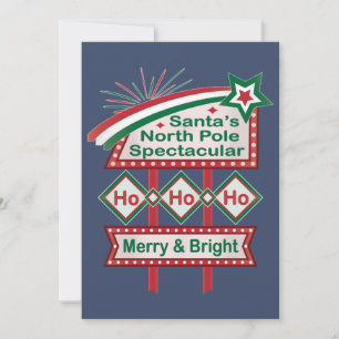 Invitation La Marque Rétro de Santa – Ho Ho Ho Joyeux et Lumi