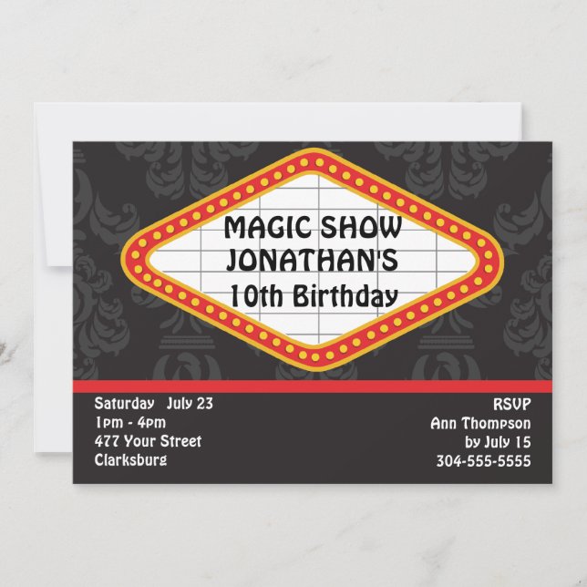 Invitation La Marquise du Magic Show (Devant)