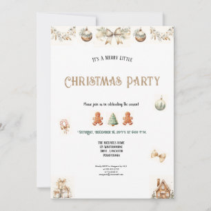 INVITATION LA MEILLEURE FÊTE DE NOËL VERTE ET BRUNE ET MIGNON