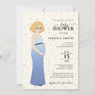 INVITATION LA MÈRE À ÊTRE DANS DOUCHE EN ROBE BLEUE