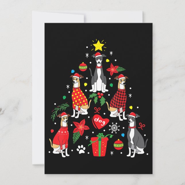 Invitation La mère d'un chien d'ornement de Noël italien Grey (Devant)