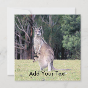 Invitation La mère Kangaroo avec le bébé Joey dans sa poche