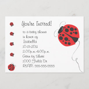 Invitation La mère Ladybug et le bébé Ladybug Baby shower Inv