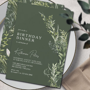 Invitation La mousse verte de la forêt foncée   Dîner d'anniv