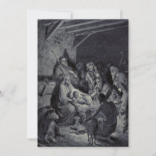 Invitation La Nativité par Gustave Doré Encre victorienne de 