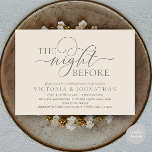 Invitation La Nuit Avant, Dîner de Répétition de Mariage