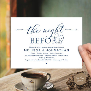 Invitation La Nuit Avant, Dîner de Répétition de Mariage Chic