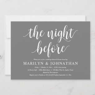 Invitation La Nuit Avant, Dîner de Répétition de Mariage Mode