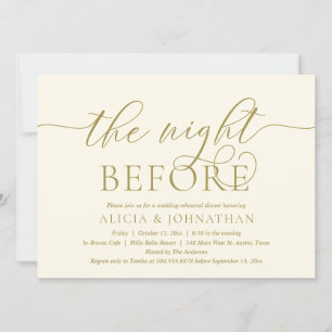 Invitation La Nuit Avant, Dîner de Répétition de Mariage Mode
