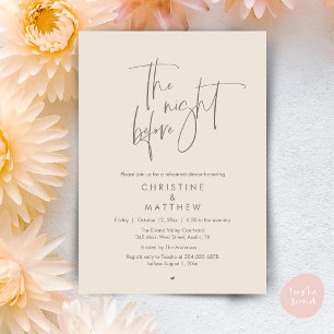 Invitation La Nuit Avant, Dîner de Répétition de Mariage Mode