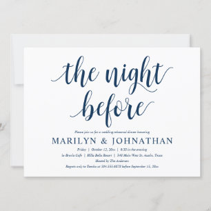 Invitation La Nuit Avant, Dîner de Répétition de Mariage Mode