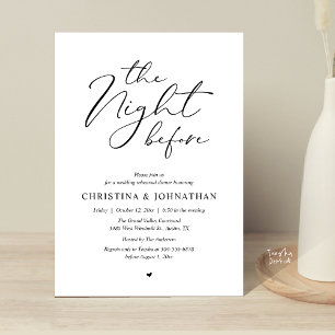 Invitation « La Nuit Avant » Dîner de répétition d'élégant sc