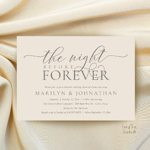Invitation La Nuit Avant Forever, Dîner de Répétition Chic
