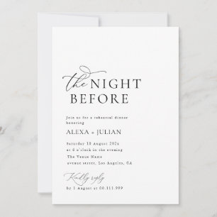 Invitation La nuit avant la répétition du mariage noir et bla