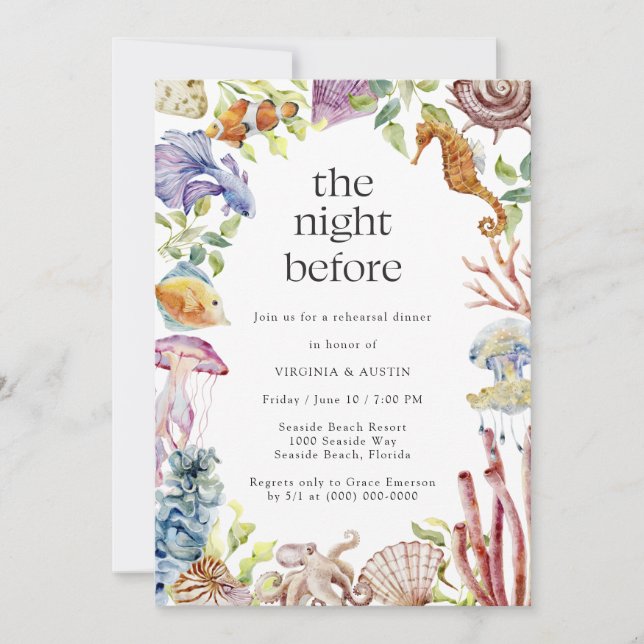 Invitation La Nuit Avant Le Dîner De La Répétition (Devant)