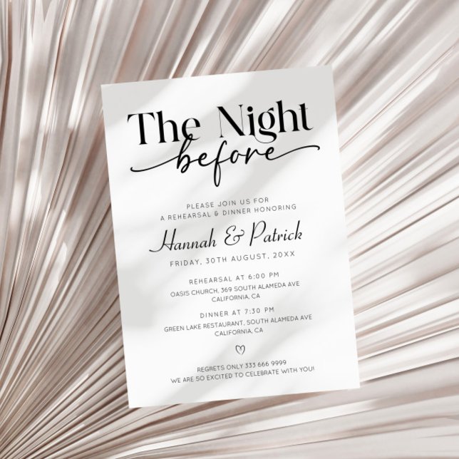 Invitation La Nuit Avant Le Dîner De La Répétition (Créateur téléchargé)