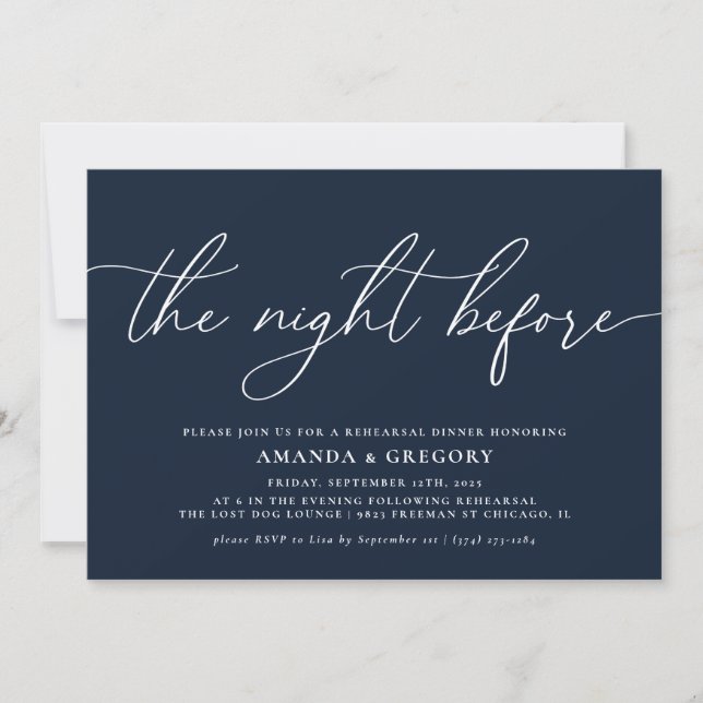 Invitation La Nuit Avant Le Dîner De La Répétition Mariage (Devant)