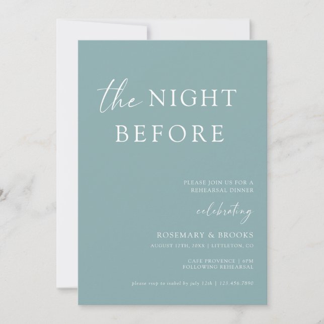 Invitation La Nuit Avant Le Dîner De La Répétition Mariage (Devant)