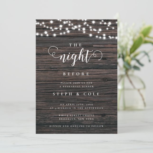 Invitation La Nuit Avant Le Dîner De Répétition Boho Invitati (Debout devant)