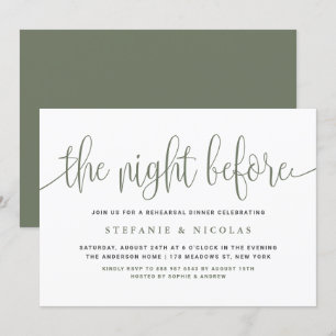 Invitation La Nuit Avant Le Dîner De Répétition De Script Ver