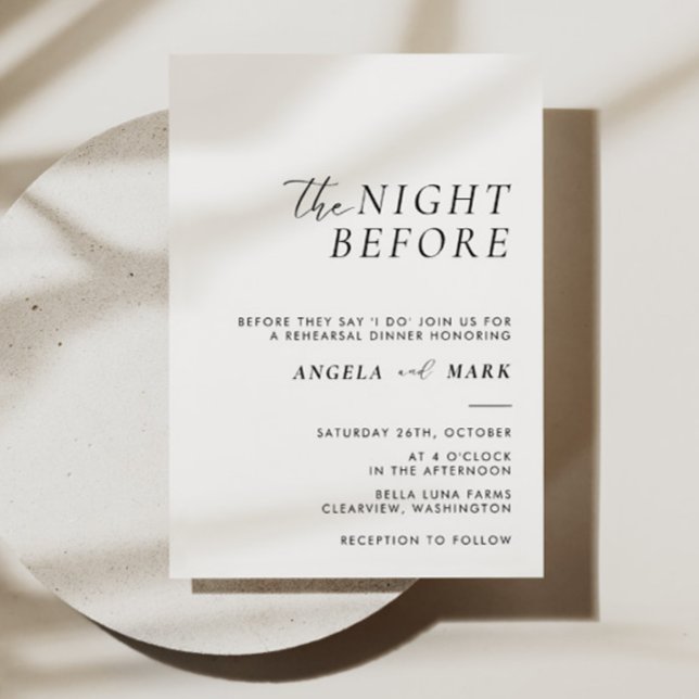 Invitation La Nuit Avant Le Dîner De Répétition Mariage Moder (Créateur téléchargé)