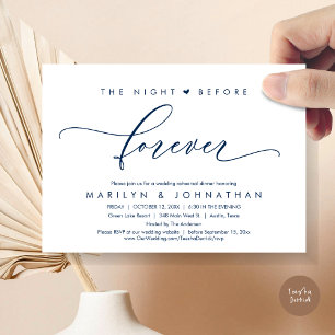 Invitation La Nuit Avant Le Dîner De Répétition Romantique