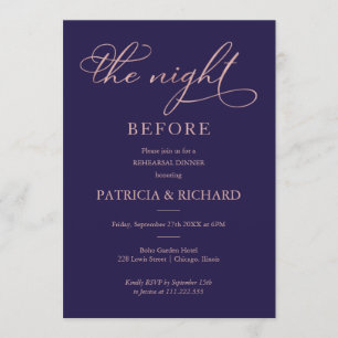 Invitation La Nuit Avant le Dîner de Répétition Rose Gold Foi