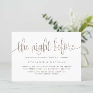 Invitation La Nuit Avant Le Dîner De Répétition Script