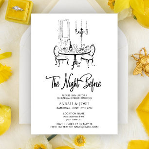 Invitation La nuit avant le Vintage noir et blanc Mariage