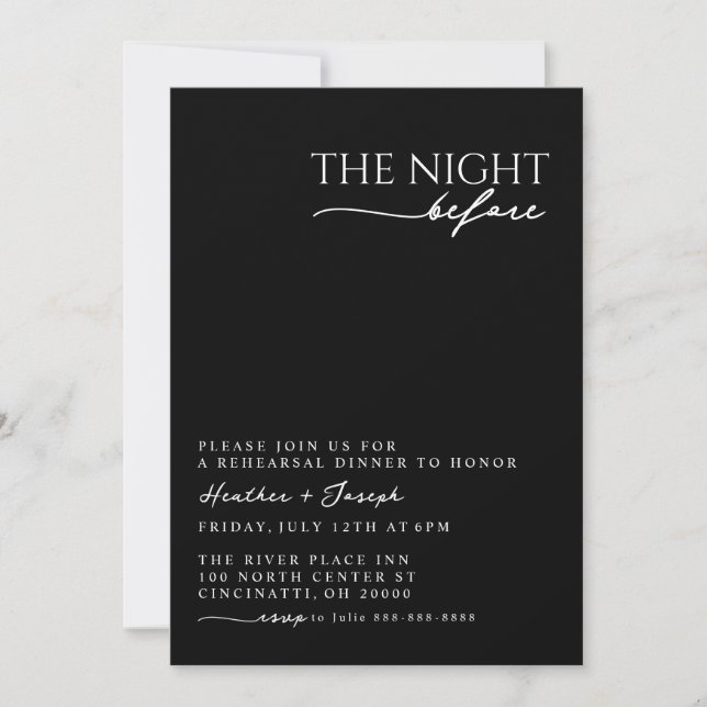Invitation La Nuit Avant L'Invitation De La Répétition (Devant)