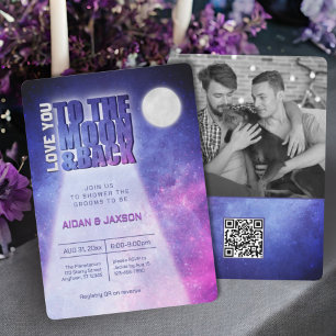 Invitation La Nuit Céleste Vous Aimez À La Lune Wedding showe