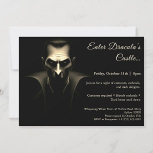 Invitation La nuit de Dracula Fête de costumes d'Halloween
