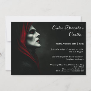 Invitation La nuit de Dracula Fête de costumes d'Halloween