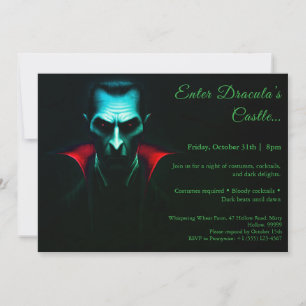 Invitation La nuit de Dracula   Fête du costume d'Halloween