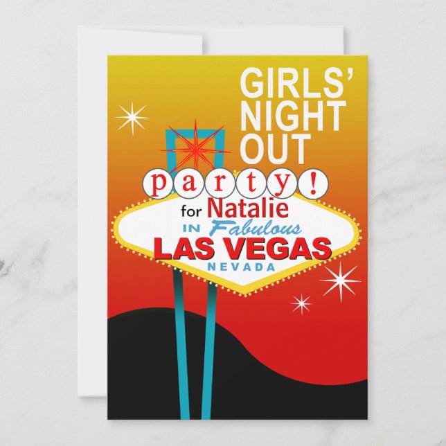 Invitation La nuit de filles Party à Las Vegas (Devant)